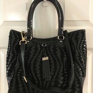 Cole Haan Black Patent Leather/Suede Purse